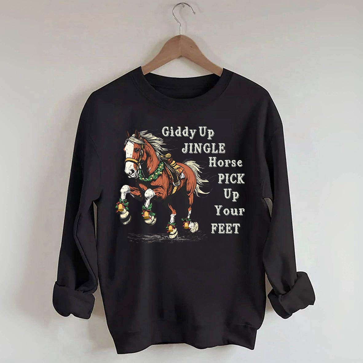 Country Christmas Horse Womens Sweatshirt