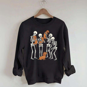 Halloween Dachshund Spooky Season Skeleton Bone Sweatshirt