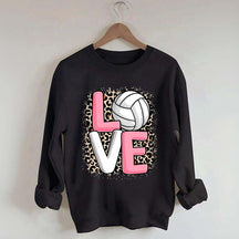 Leopard Print Love Volleyball Sweatshirt