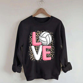 Leopard Print Love Volleyball Sweatshirt