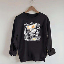 Skellie Motel Funny Halloween Trendy Sweatshirt