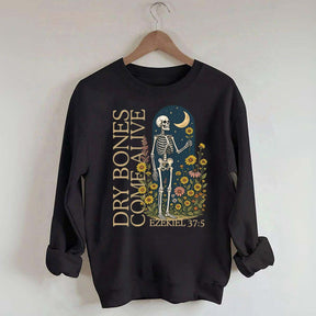 Dry Bones Come Alive Catholic Boho Floral Sweatshirt