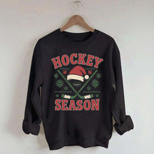 Christmas Hockey Santa Hat Sweatshirt