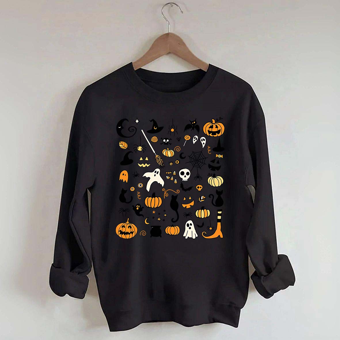 Halloween Doodles Little Things Witch Pumpkin Sweatshirt