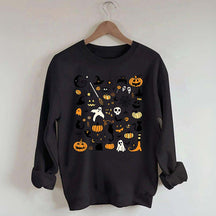 Halloween Doodles Little Things Witch Pumpkin Sweatshirt