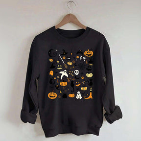 Halloween Doodles Little Things Witch Pumpkin Sweatshirt