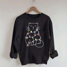 Cute Cat Christmas Light Sweatshirt