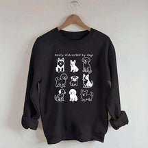 Funny Cute Easily Distracted By Dogs Sweatshirt