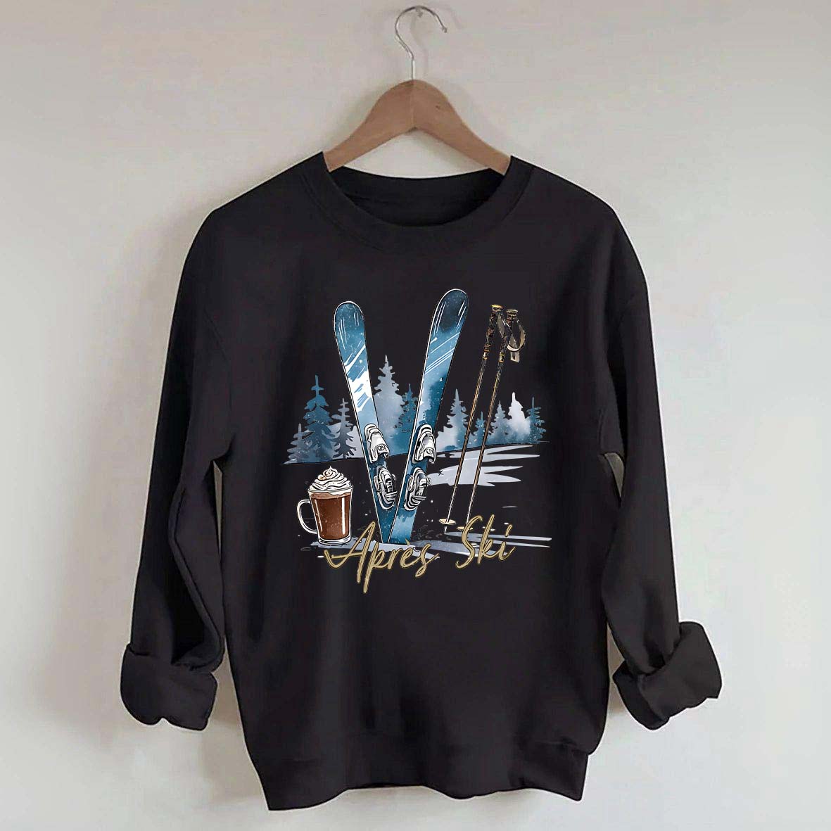 Apres Ski Skifahrer Schokolade Coffee Sweatshirt