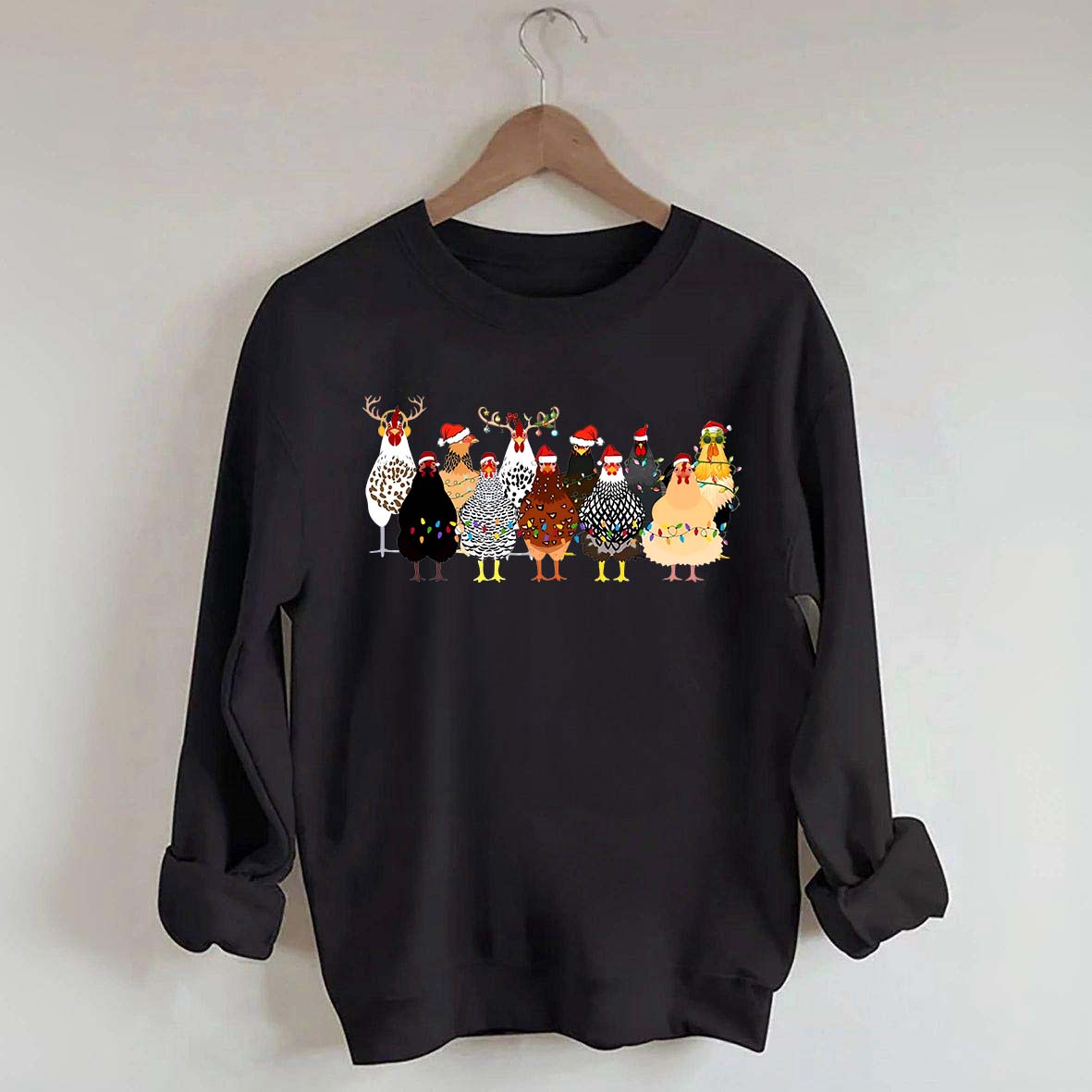 Funny Christmas Holiday Chickens Sweatshirt