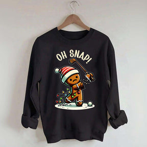 Oh Snap Gingerbreadman Golfer Sweatshirt