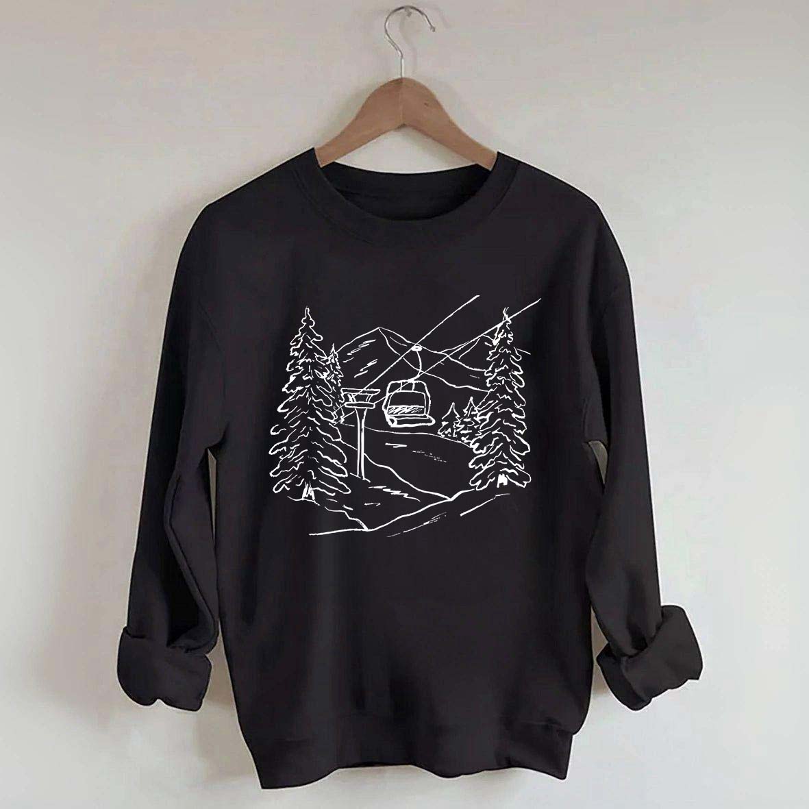 Mountain Graphic Winter Ski Sweatshirt