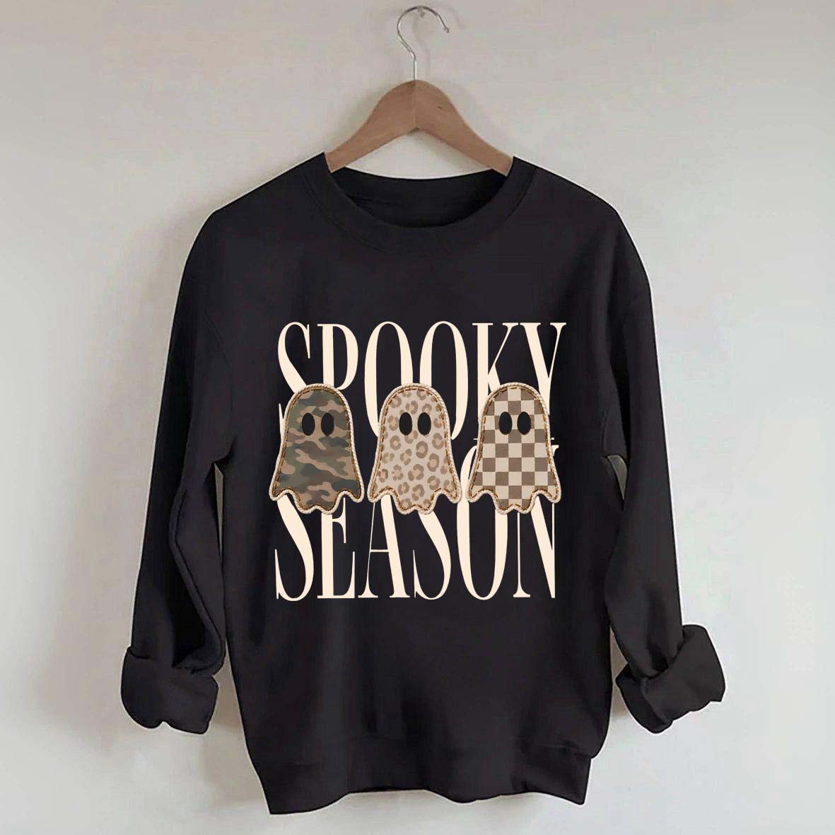 Leopard Ghost Spooky Season Sweatshirt