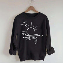 Boho Sun Ocean Trendy Beach Sweatshirt