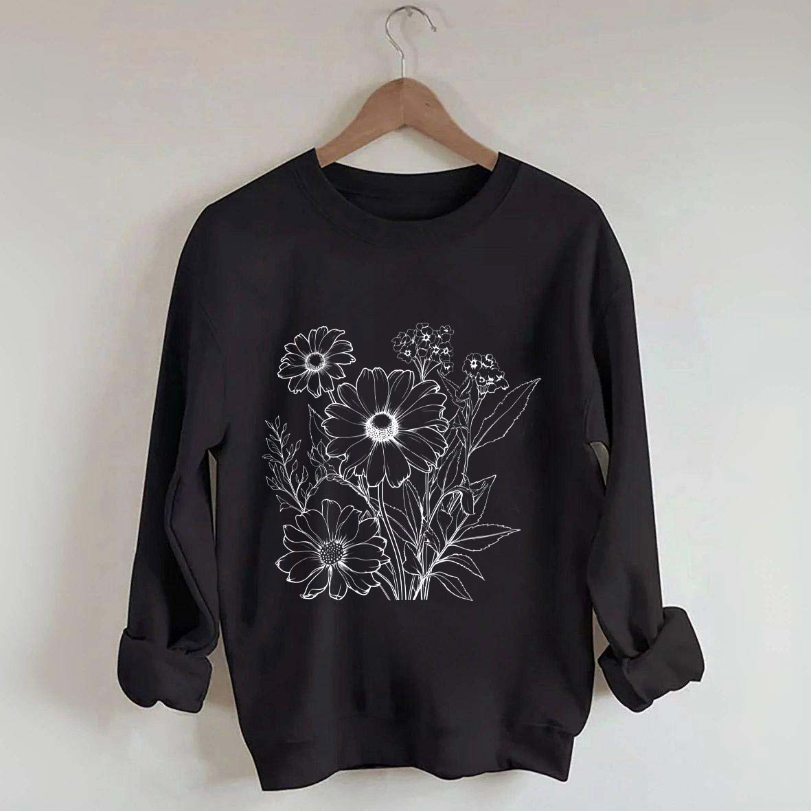 Retro Outline Wildflower Sweatshirt