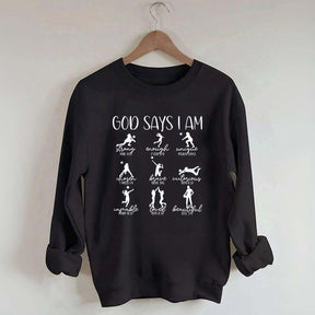 Volleyball God Says I Am Sweatshirt