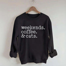 Weekends Coffee and Cats Sweatshirt