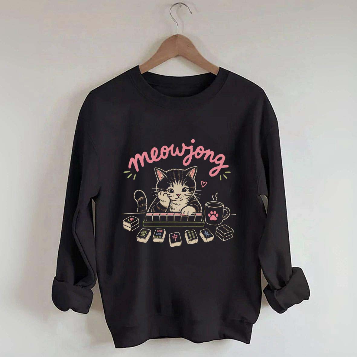 Cute Mahjong Cat Lover Sweatshirt