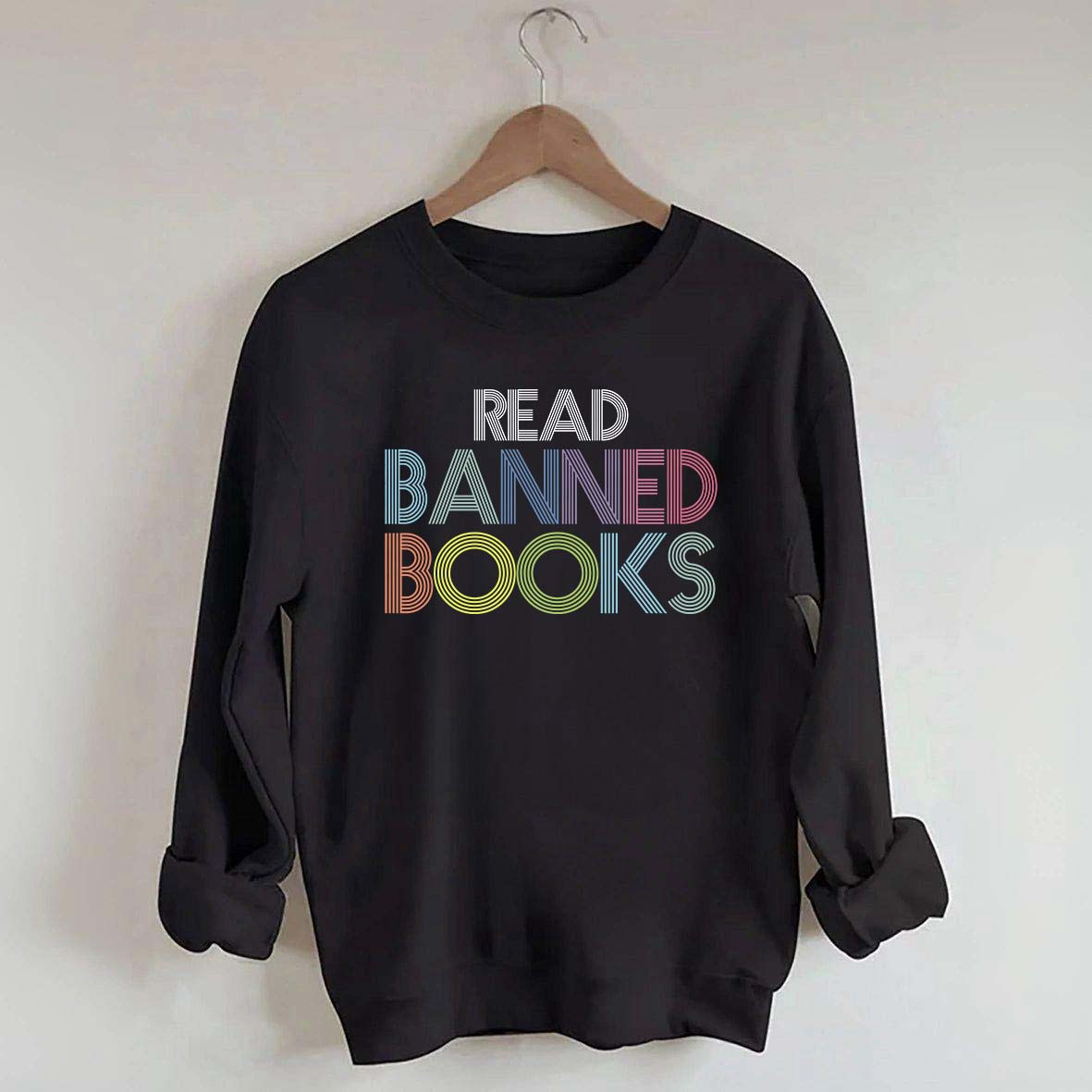 Retro Read Banned Books Rainbow Sweatshirt