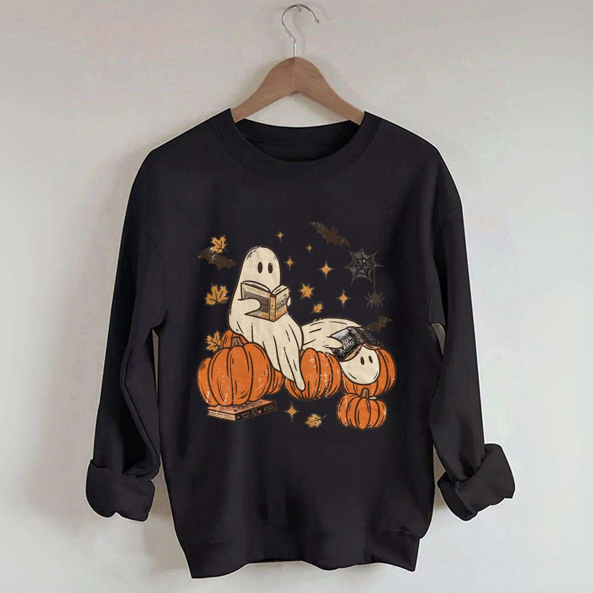 Ghost Reading Fantasy Book Sweatshirt