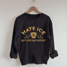 Hate ICE But Love Gay Hockey Boxy Sweatshirt
