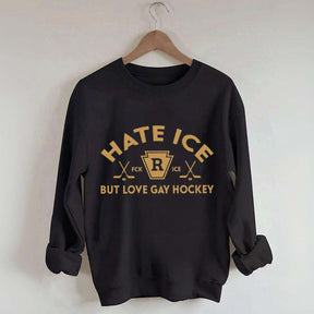 Hate ICE But Love Gay Hockey Boxy Sweatshirt