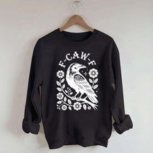 F-Caw-F Wildflowers Black Bird Sweatshirt