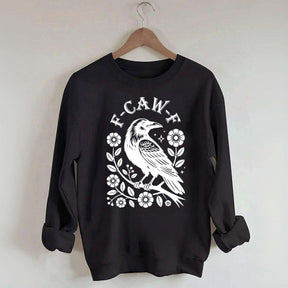 F-Caw-F Wildflowers Black Bird Sweatshirt