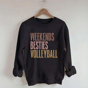 Weekends Besties Volleyball Sweatshirt