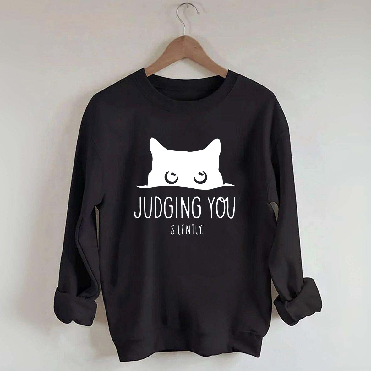 Judging You Silently Black Cat Sweatshirt