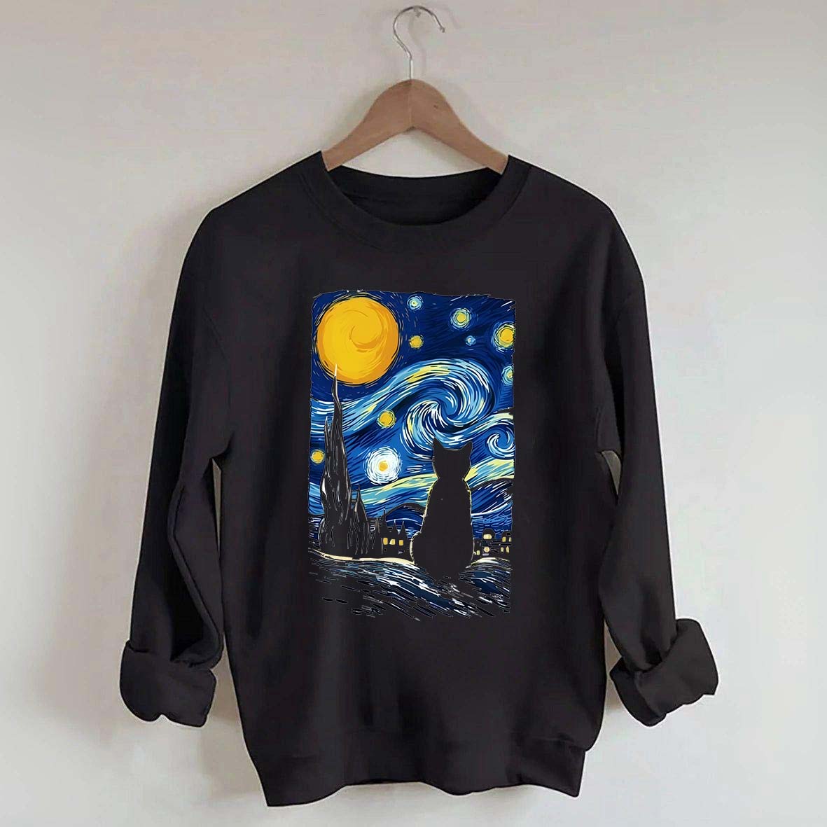 Van Gogh Cat Funny Sweatshirt