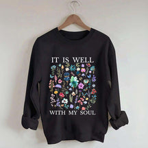 It Is Well Floral Religous Wildflowers Sweatshirt