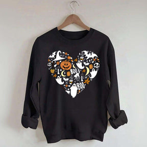 Happy Halloween Doodles Heart Sweatshirt