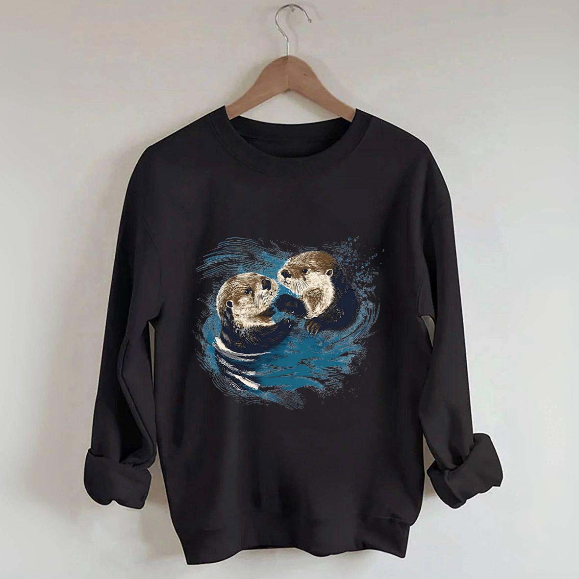 Vintage Otters Ocean Animals Sweatshirt