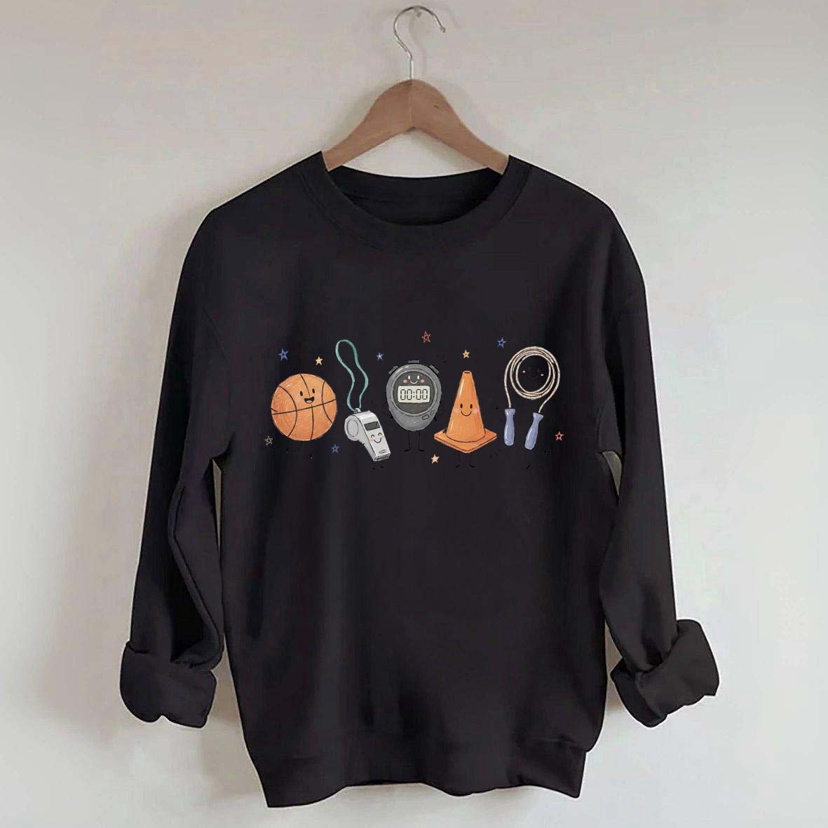 PE Teacher Doodle Character Sweatshirt