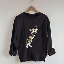 Cute Cat and Butterfly Sweatshirt