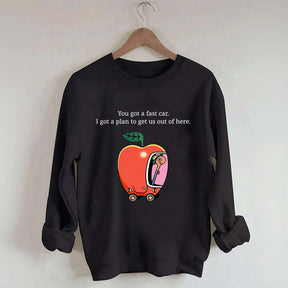 Apple Car Driving Fast Car Sweatshirt