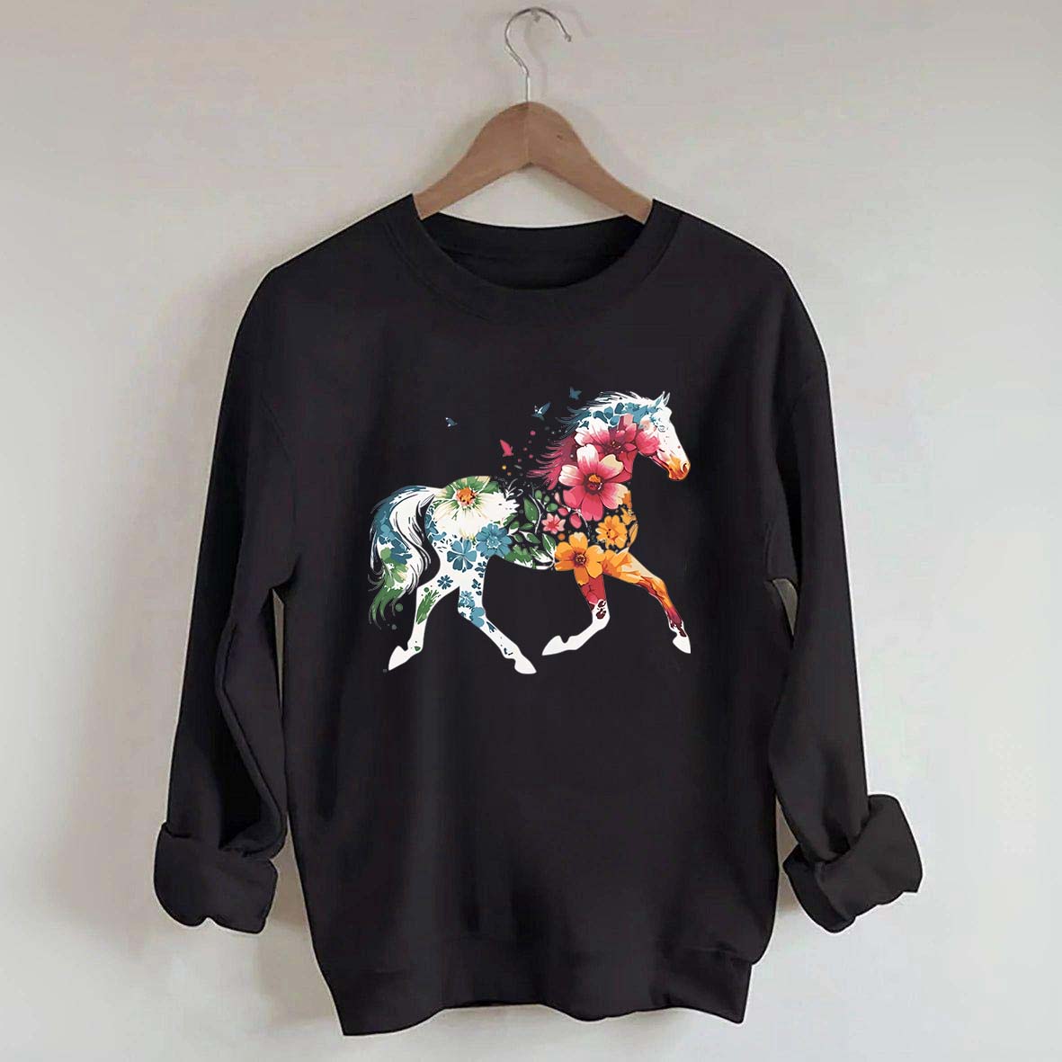 Floral Horse Wildflower Sweatshirt
