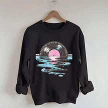 Time Casts A Spell On You Retro Vinyl Record Sweatshirt