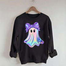 Shimmering  Iridescent Glitter Ghost Sweatshirt