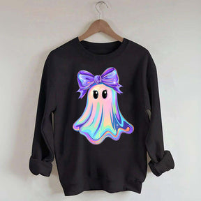 Shimmering  Iridescent Glitter Ghost Sweatshirt