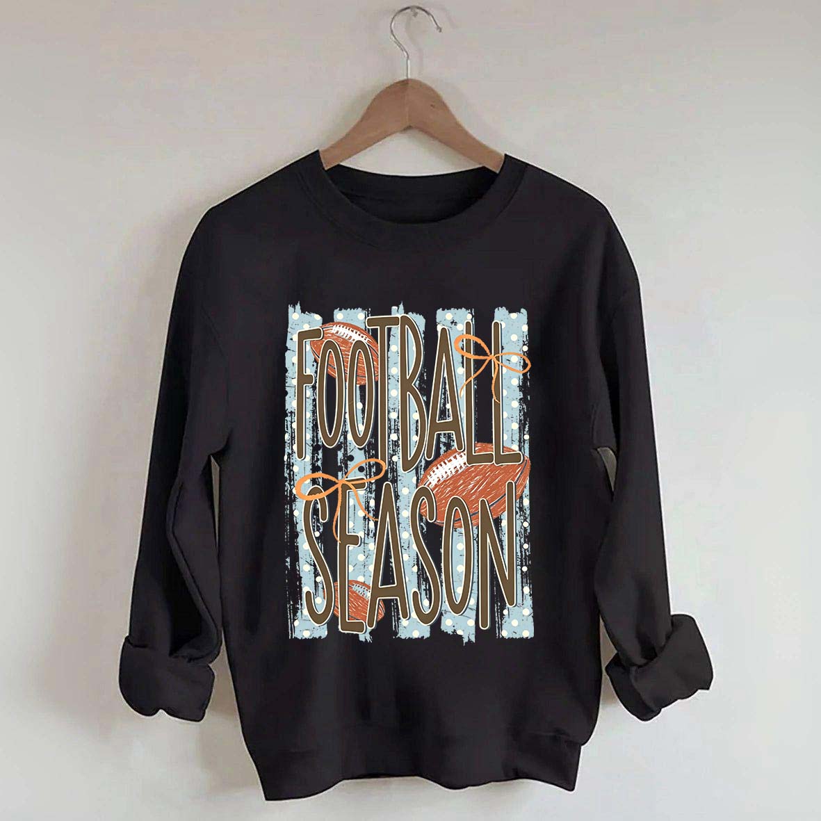 Trendy Stripes Football Mom Sweatshirt