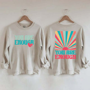 You Are Enough Vintage Retro Rainbow Sweatshirt