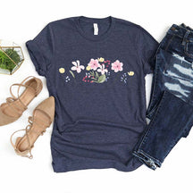 Watercolor Flowers Botanical Spring T-Shirt