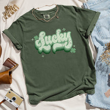 Retro Lucky Shamrock  T-Shirt