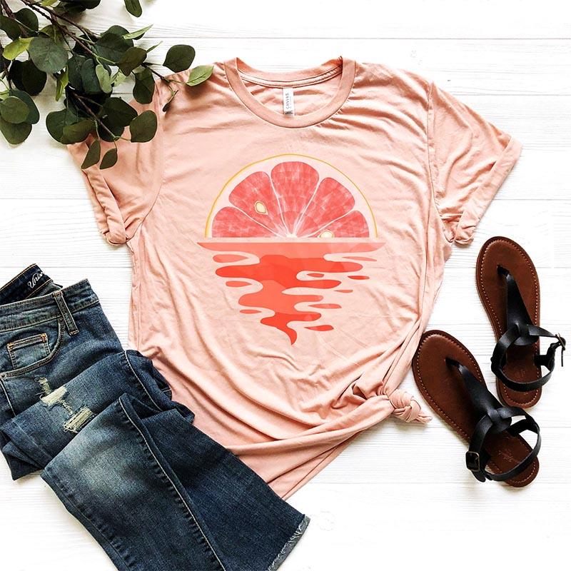 Grapefruit  Fruit Lover Bloody Orange T-Shirt