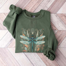 Boho Watercolor Dragonfly Nature Sweatshirt