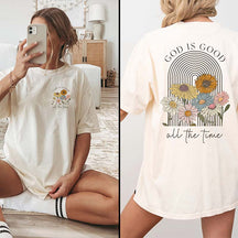 God is Good All the Time Vintage Floral T-Shirt