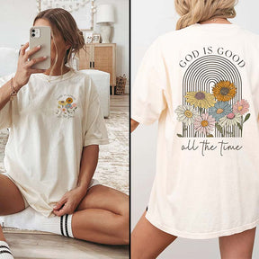 God is Good All the Time Vintage Floral T-Shirt