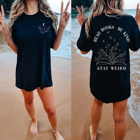Celestial Read Books Be Kind Stay Weird T-Shirt